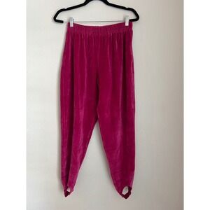 Elisabeth Liz Claiborne Stirrup Pants Velvet Elastic Waist Pink‎ Size 1